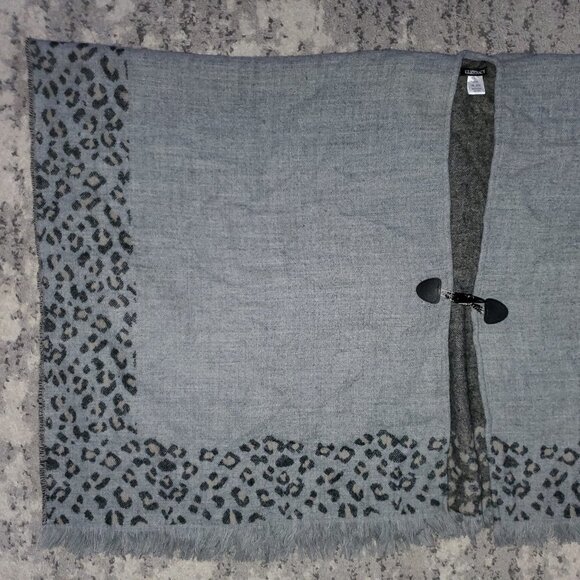 Ellen Tracy Gray Square Cut Sleeveless Overcoat Poncho One Size - Picture 4 of 7